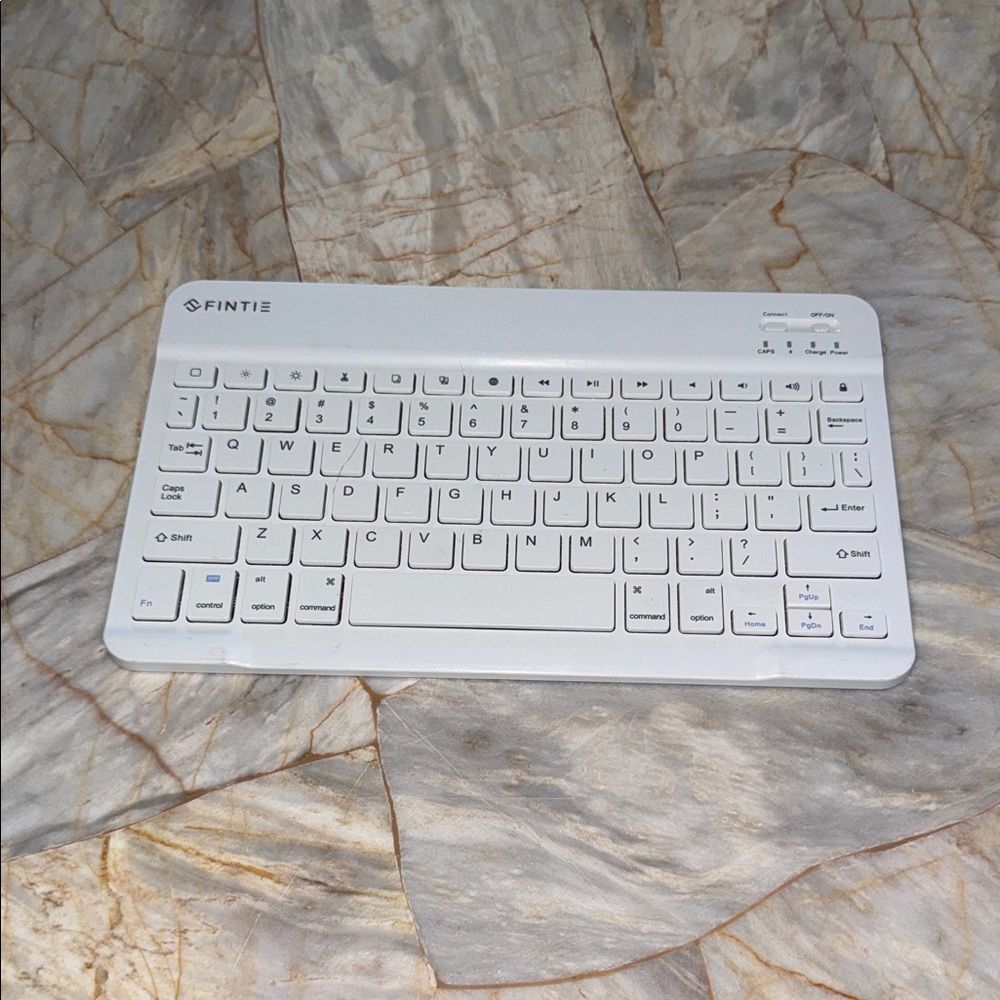 Fintie Ultra-Thin‎ Wireless Bluetooth Keyboard White for iPad Tablet iOS QWERTY